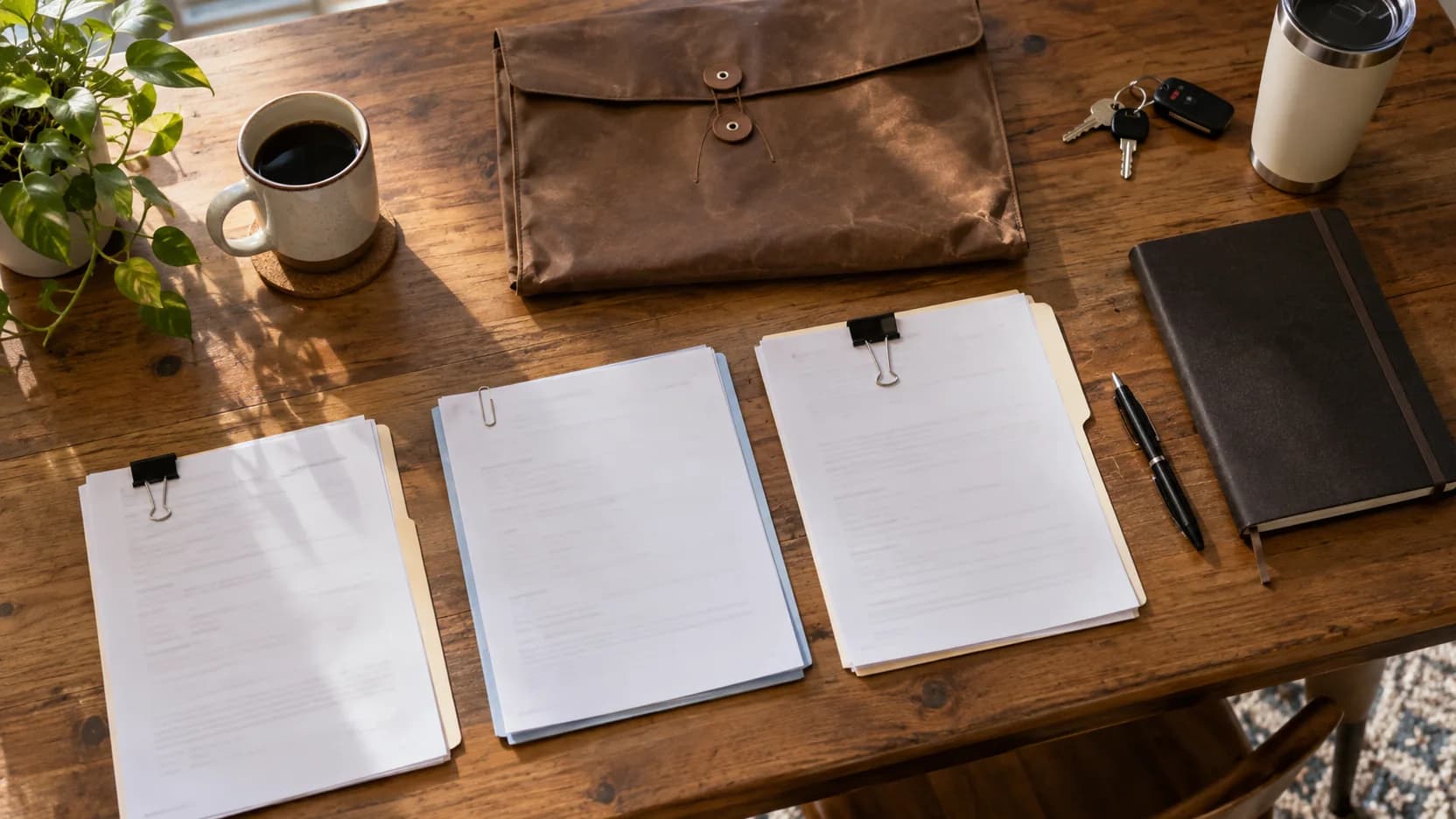 A set of legal documents organised for collection.